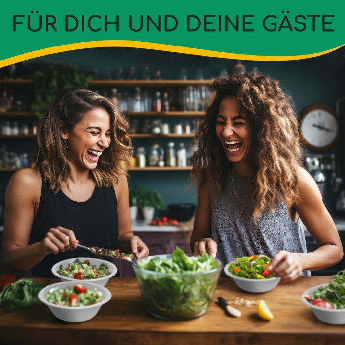 greenli Einweg Suppenschalen mit Salat fuer Feier - 500ml