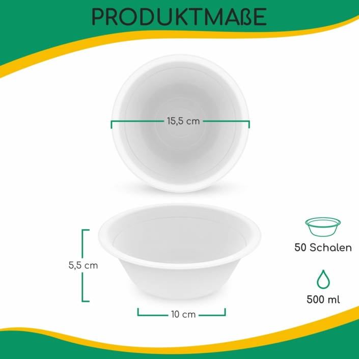 greenli Einweg Suppenschalen Produktmasse - 500ml